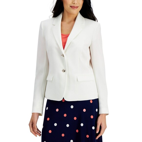Kasper Two-Button Jacket, Vanilla Ice, 14P - Picture 1 of 1